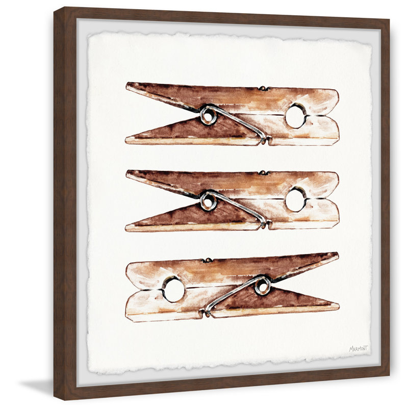Wooden Clothespin by Ansel Adams - Single Picture Frame Painting, 30cm H x 30cm W x 3.81cm D