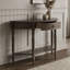 Console demi-lune de style champêtre avec tiroir et tablette inférieure pour entrée