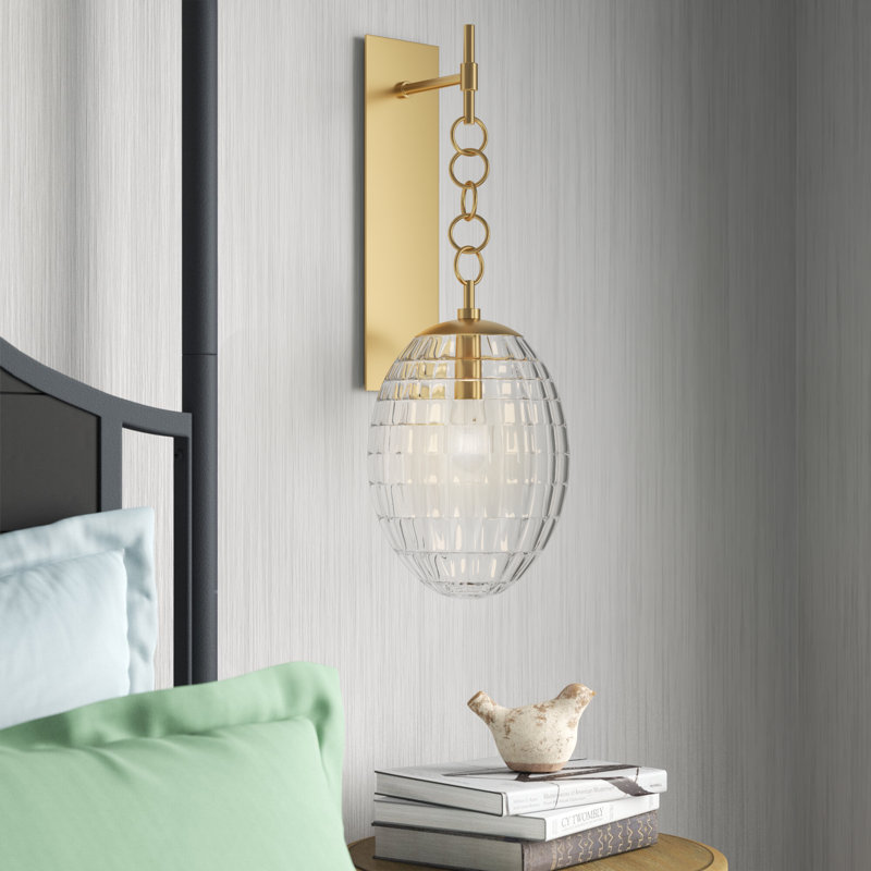 Akio Steel Armed Sconce, Aged Brass
