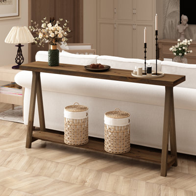 Claridy 43"W Farmhouse Solid Wood Console Table