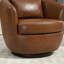Fauteuil demi-tonneau rembourré pivotant avec rangement-1975871540