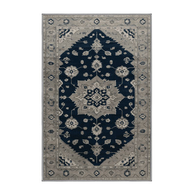 Machine Washable Overdyed Gray Area Rug