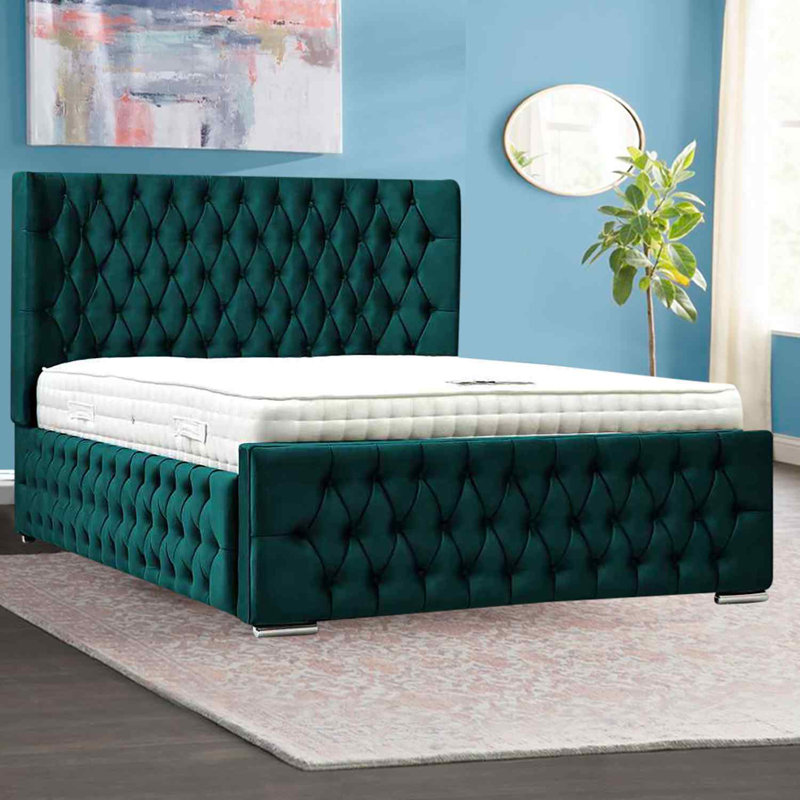 Upholstered Bed, Single (3'), Green