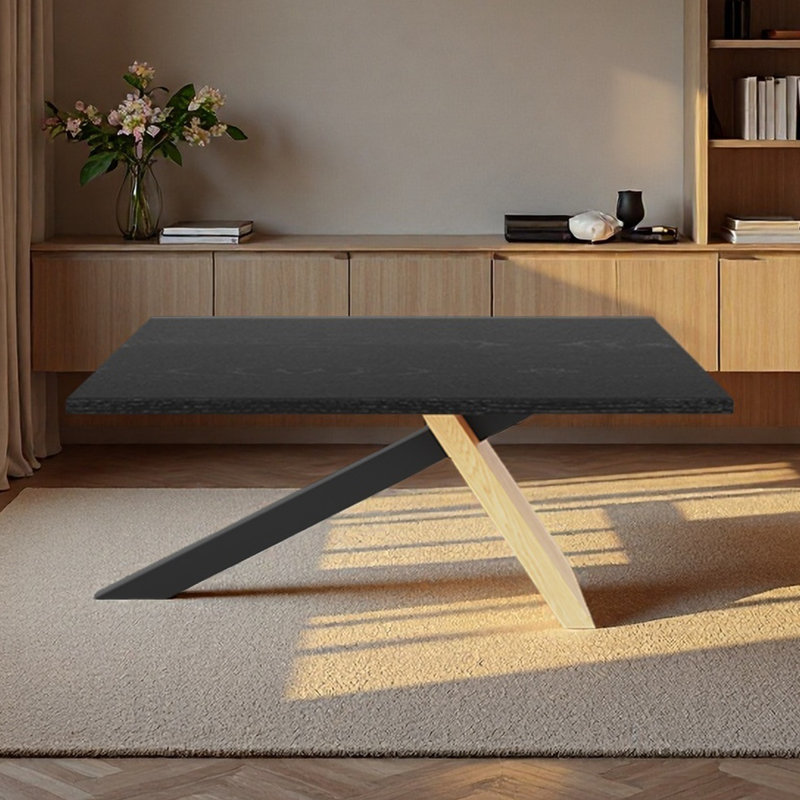 Pieds noirs simples de forme rectangulaire, H 29,53 po x l 55,12 po x P 27,56 po