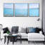 Décor de toile encadrée "Blue Bliss Boat & Floral Trio"