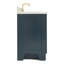 Meuble-lavabo simple en bois massif de 37 po de couleur bleu nuit avec plateau en marbre de Carrare de 1,5 po Freitas-2084230376-2084230423-2117420979