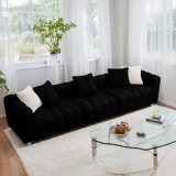 Modular Convertible 3-Seater Sofa (Without Ottoman), Deep-Seat Cloud Sofa In Sherpa Fabric, Suitable For Home, Apartment, And Dormitory.