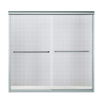 Finesse 58.06 in. H Bypass Frameless Tub Door with Clear Glass