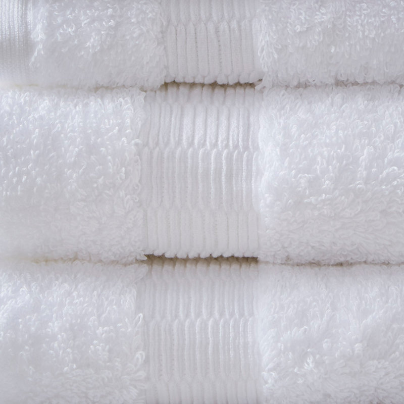 Ensemble de serviettes 6 pièces en coton égyptien, Blanc