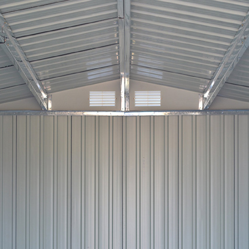 Asean 8ft. W x 10ft. D Metal Apex Tool Shed, Black