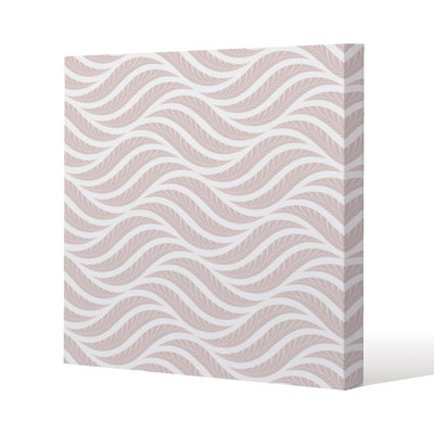 Geometric pattern with leaves Slim Style Canvas Print, 15mm Slim Real wood.