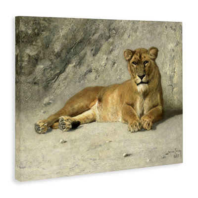 Art mural protecteur sur toile "Lion sauvage" par Jan Van Essen