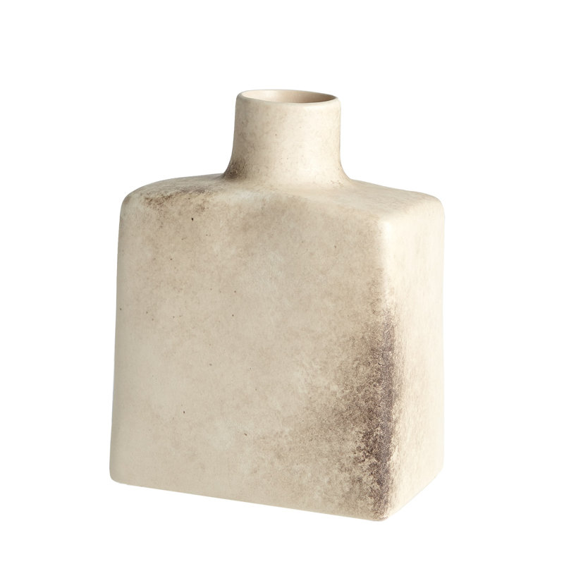 Short Stack Bottle-Reactive Ivory, 8" H x 6.5" W x 4" D