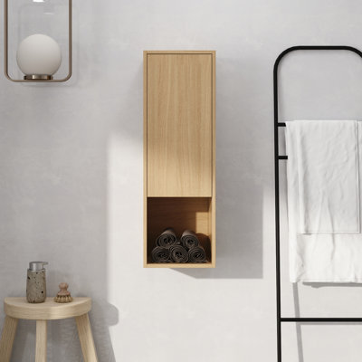 Fynwick 12"W x 35.91"H Wall Mounted Bath Storage Cabinet with Door