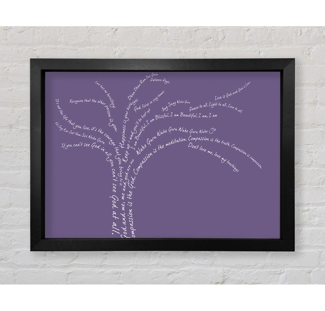 Parisa Love Quote The Love Tree Lilac Gerahmter Druck Wandkunst