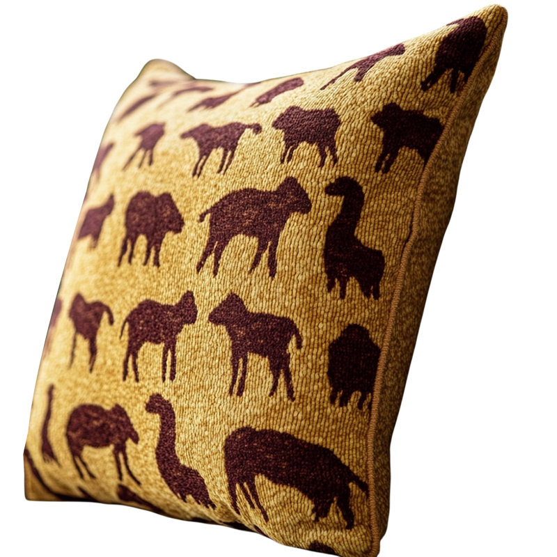 Farm Animal Pattern Throw Pillow