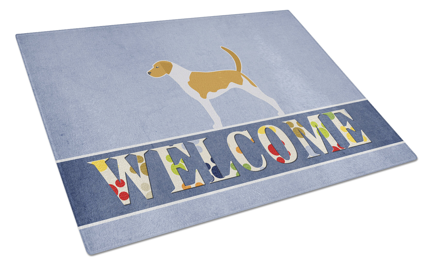 Caroline's Treasures Welcome Dog Glass American Foxhound Cutting Board ...