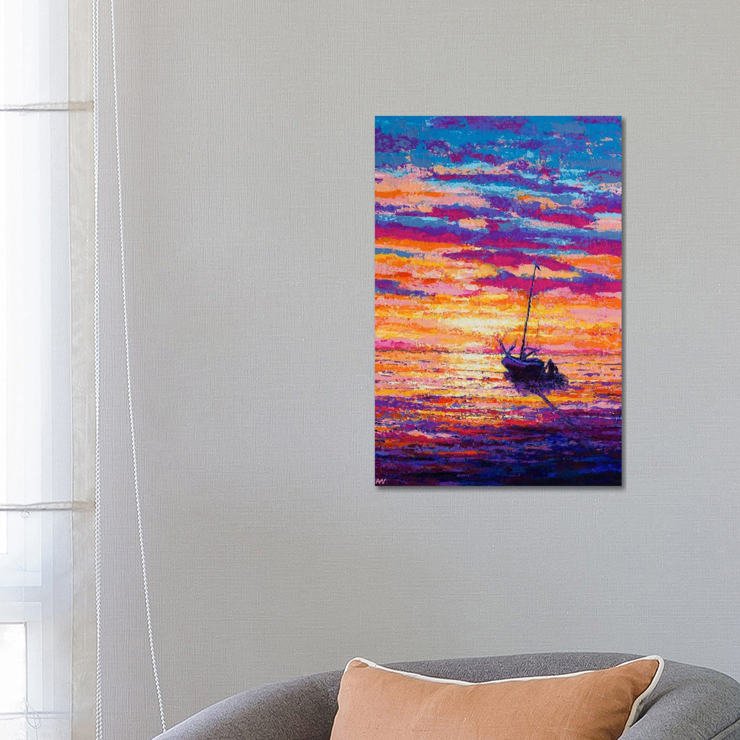 Sunset Sail von Anne-Marie Verdel - Galerie-verpackte Leinwand Giclée auf Leinwand