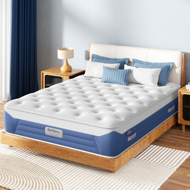 Bedstory 13" Cooling Medium Firm Hybrid Mattress with Pocketed Coils & Double-Zone Support- CertiPUR-US/OEKO-TEX, Twin, 13"