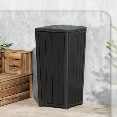 Poubelle à grain de bois imperméable 23 gallons pour l'extérieur facile à nettoyer et à installer