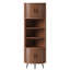 Meuble de coin de 71 pouces de haut avec 2 portes cannelées et étagères-349701200
