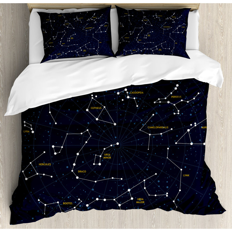 Ensemble de housse de draco andromeda lacerta cygnus lyra hercules couette boots de constellation sky map, Très grand