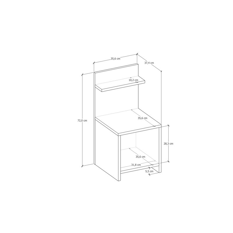 Sohi 35.6cm W Manufactured Wood Bedside Table, White
