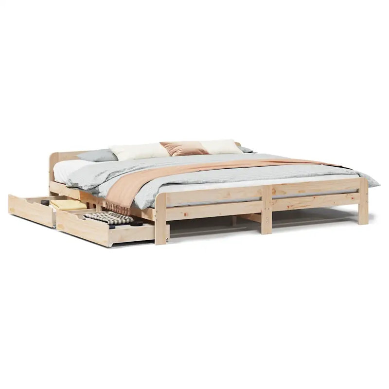 Annliese Solid Wood Bed, Super King (6'), Highgloss Sand Grey