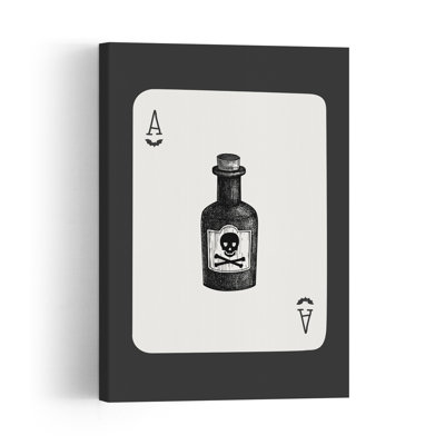 Ace Of Poison Card Gothic Vintage Bat Wall Art Print 1 Piece Wrapped Canvas Wall Art