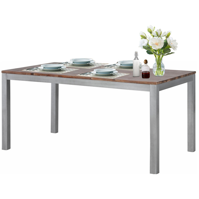 London Dining Table Solid Wood Top, 75cm H x 200cm L x 90cm W 