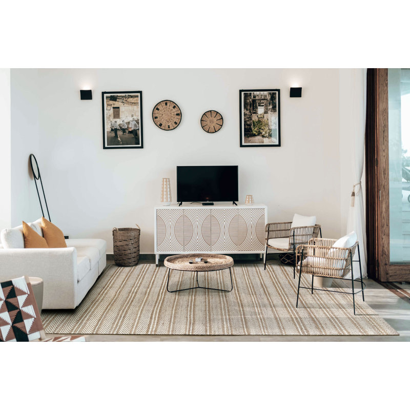 Geeta Striped Hand Woven Area Rug, Rectangle 160 x 230cm