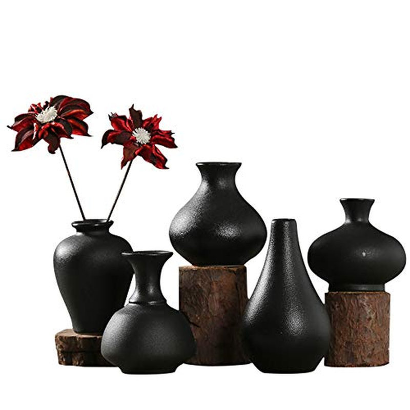 Porcelain China Table Vase, Black