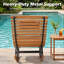 Chaise berçante 2 pièces pour patio en bois d'acacia, avec siège ergonomique et appui-tête amovible