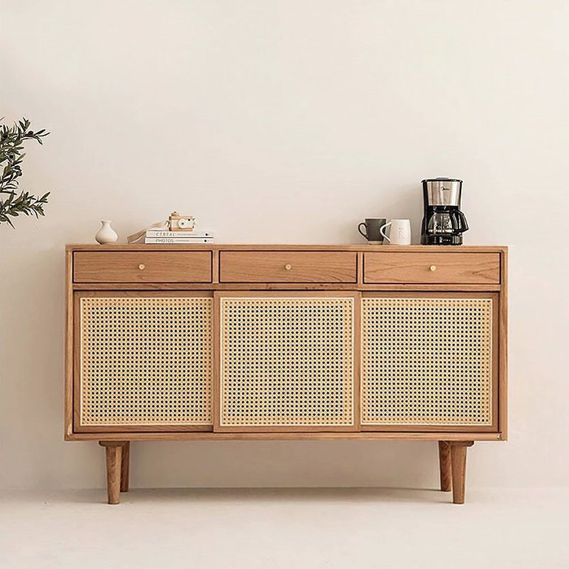 Multi-functional Rattan Cabinet With Drawers 55.12'' Sideboard