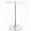 Table bistro à DEL en verre chromé - ronde 28 po x H 42 po