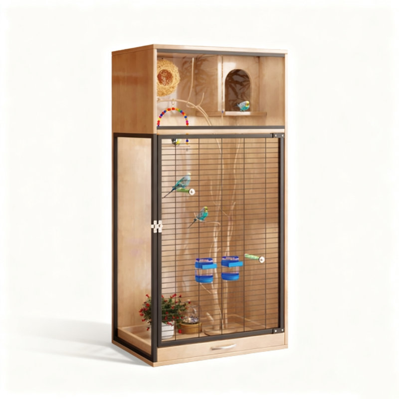 Cage à perroquet en bois massif Nordic Natural