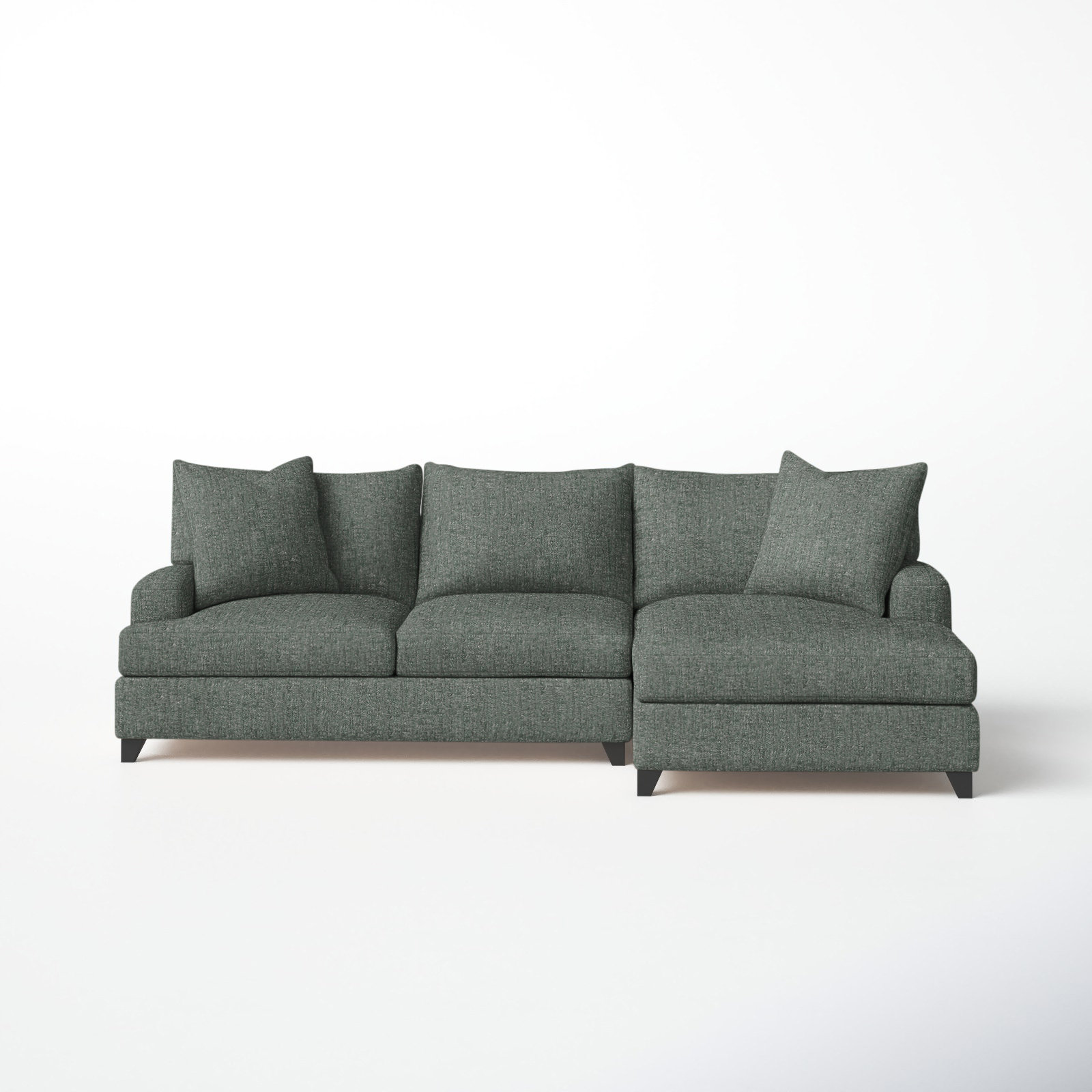 Shorewood Upholstered Chaise L-Sectional, Napa Steel, Right Hand Facing