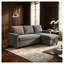Canapé-lit convertible moderne en forme de L de 212 cm avec méridienne de rangement, canapé d'angle en tissu flanelle gris foncé pour salon