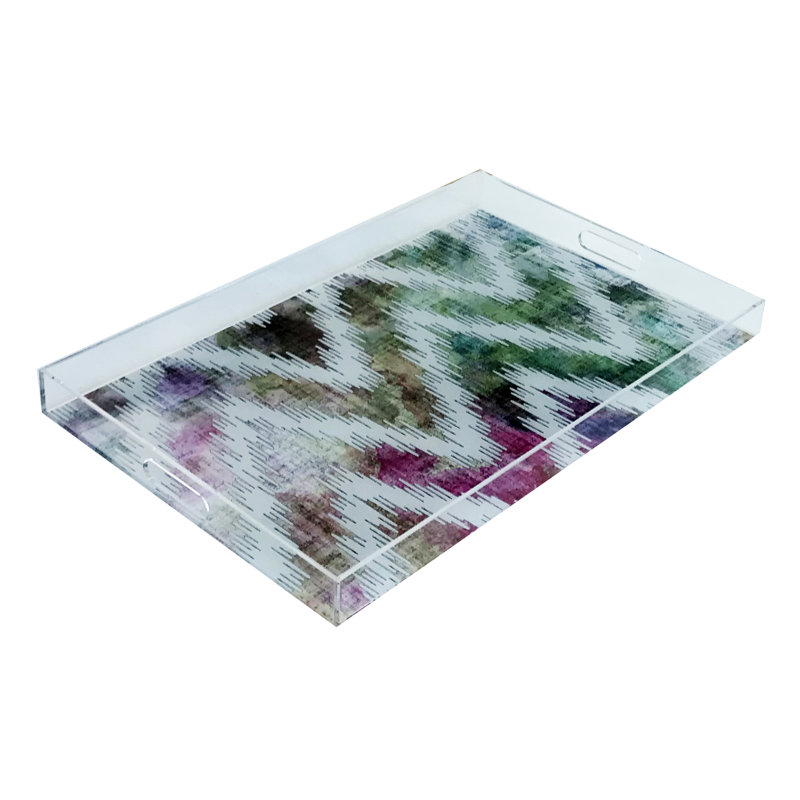 Chevron Richesse Acrylic Rectangle Decorative Tray