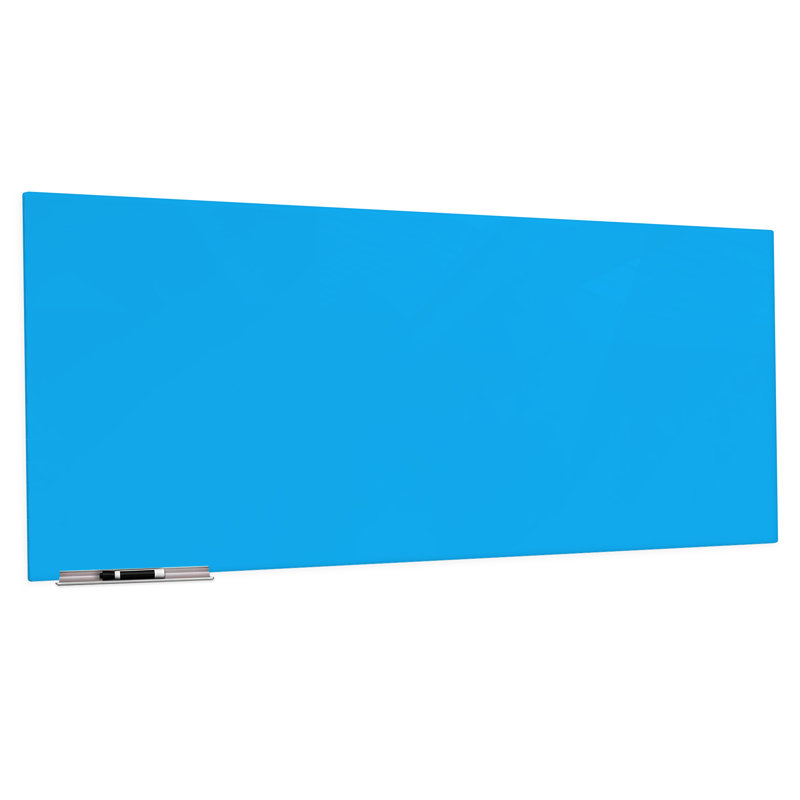 Tableau magnétique mural en verre Bojorquez, Bleu, 48 po x 72 po