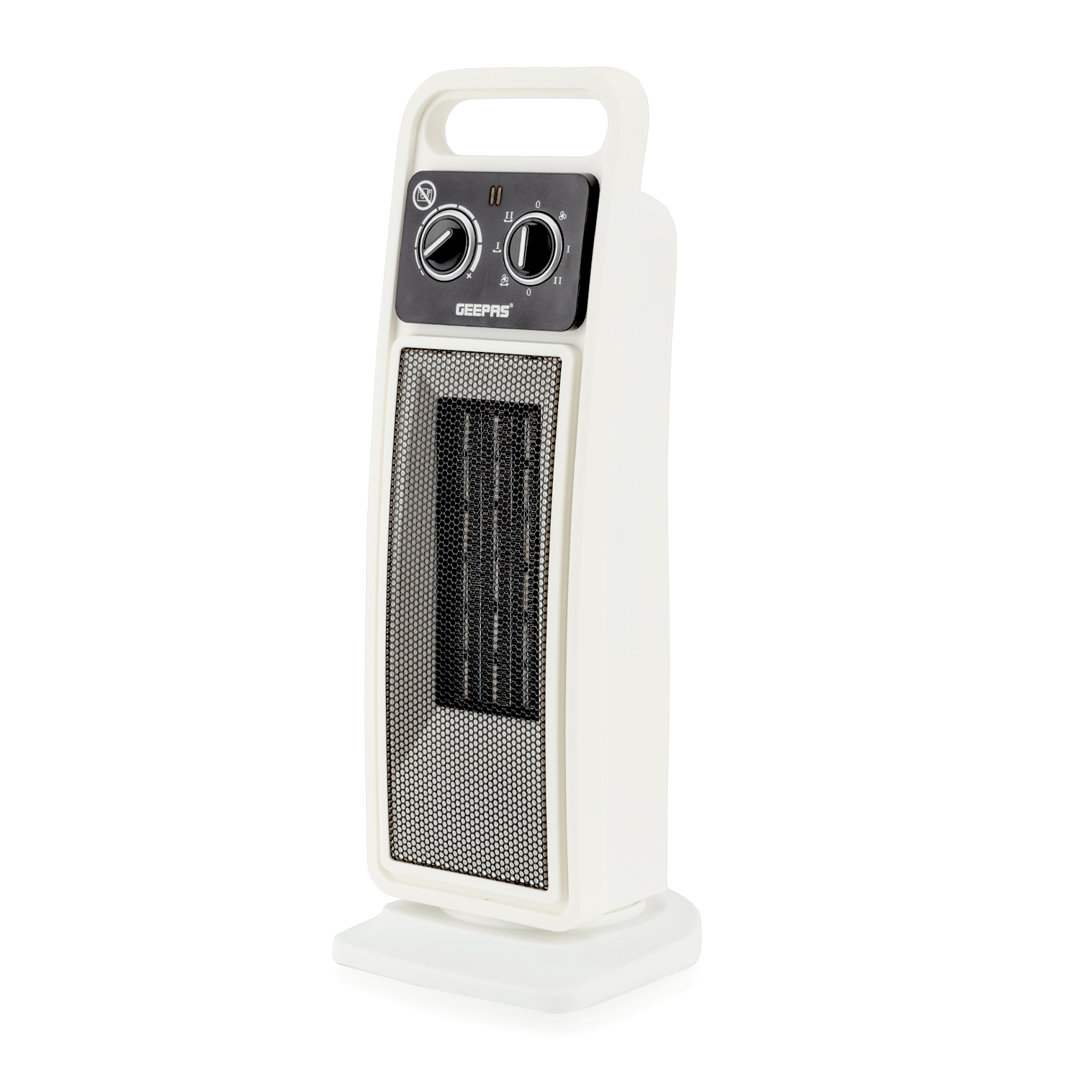 Geepas PTC Ceramic Fan Heater | 3 Heat Settings Fan/1400/2000W | Fast Heating Electric Space Heater with Adjustable Thermostat Safety Cut-Off Tip-Over