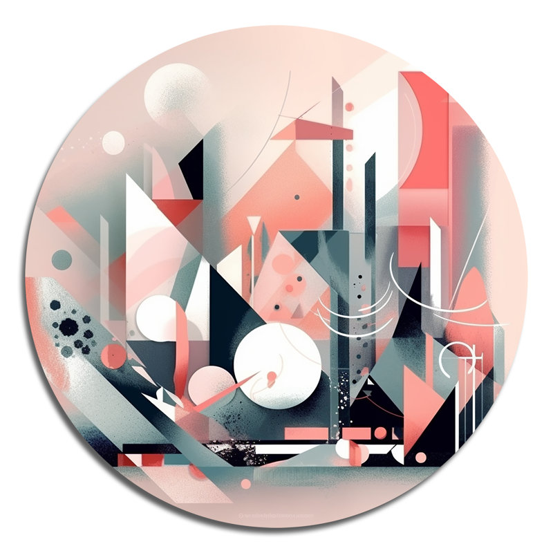 Pink Embracing Emptiness On Blue II Abstract Wall Decor on Metal, 23" H x 23" W x 1" D