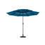 Parasol en aluminium à 3 niveaux pour terrasse de piscine - Auvent bleu foncé, robuste et pour l'extérieur dans un patio robuste, une terrasse, une table de marché-129983301