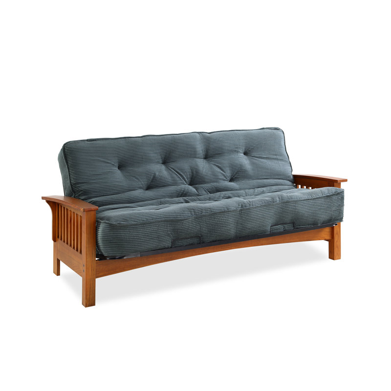 Futon et matelas Mccaleb, Velours côtelé couleur vert forêt