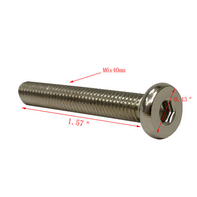 FixtureDisplays® Button Head Socket Cap Screws M6x40mm Pitch 1.00 20PK 15151-20PK