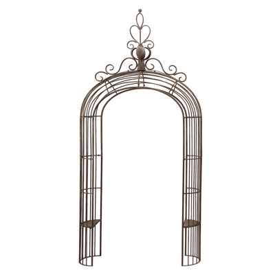 Dex 56'' W x 16.5'' D Steel Arbor with Bench in Brown