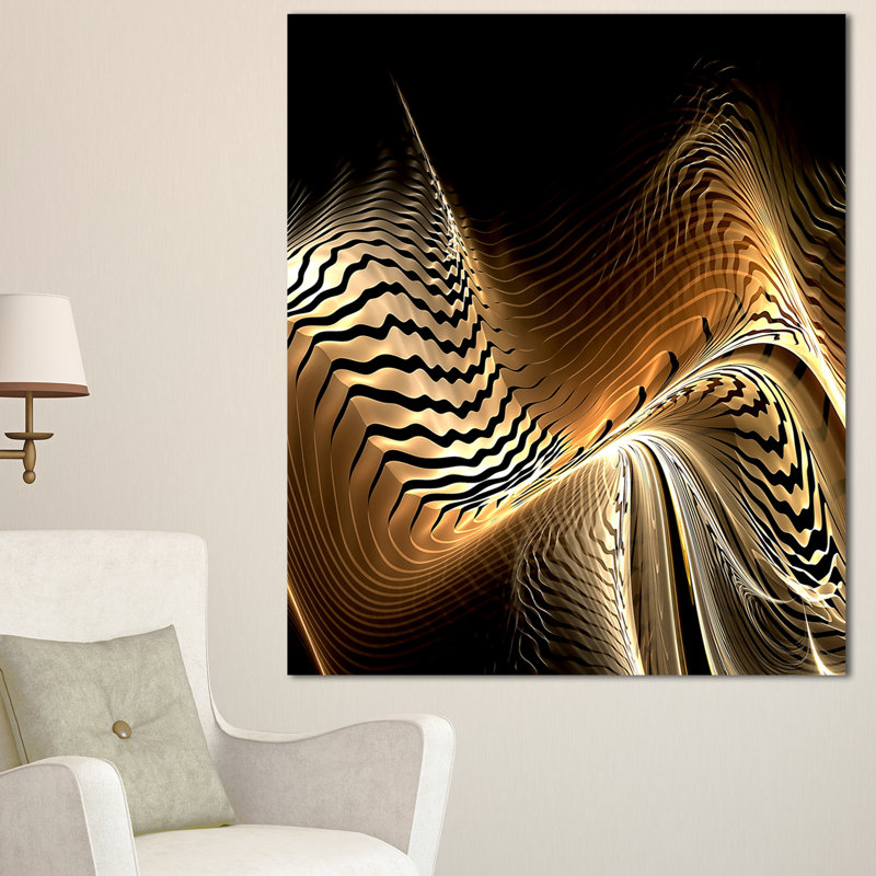 « brown black abstract fractal design », impression sur toile tendue, H 20 po x l 12 po x P 1po