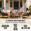 Outsunny 4 Seater Rattan Garden Furniture Set with Wide Seats Black