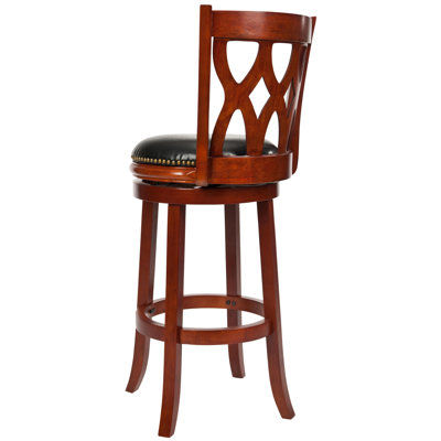 Brockway Swivel Upholstered Counter Stool with Solid Wood Frame