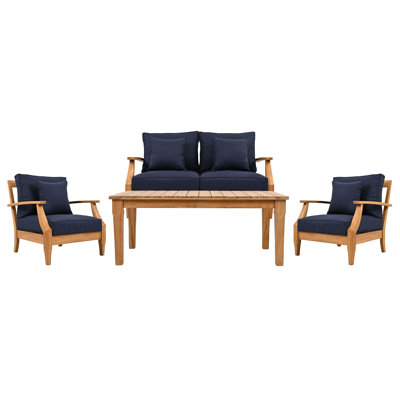 Clairmont 4 Piece Teak Outdoor Conversation Set